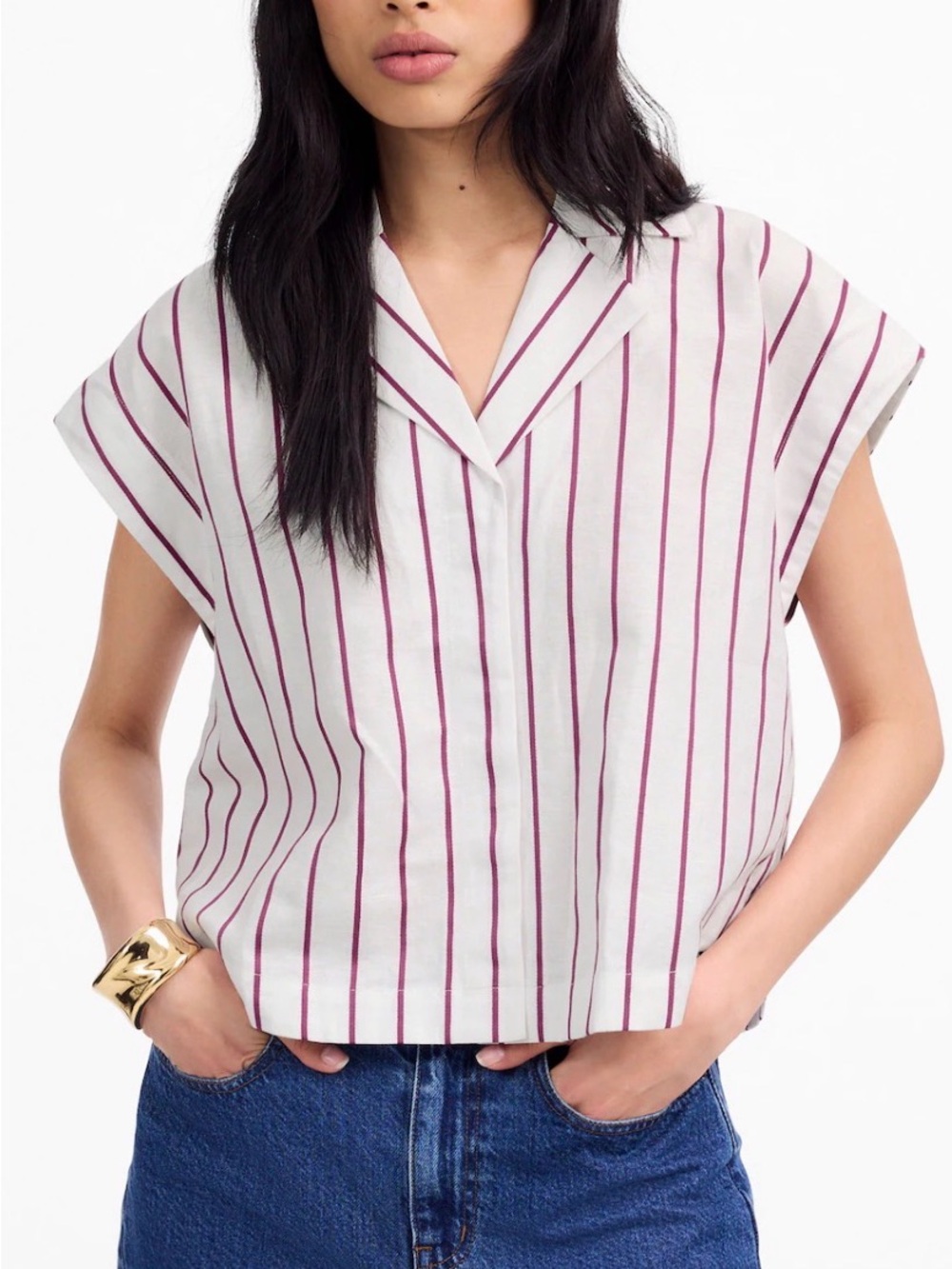 Madewell Resort-Collar Shirt in Linen-Cotton L